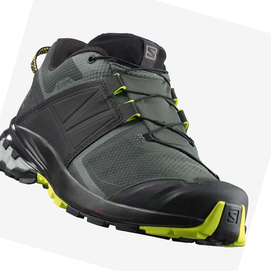 Salomon XA WILD GORE-TEX Trail Futócipő Férfi Fekete Olivazöld | HU 2124FDN